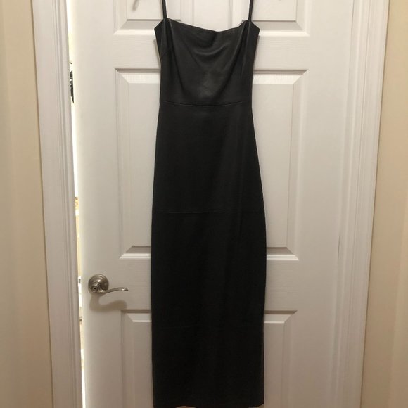 PERFECT PROM DRESS!Leather Floor Length Backless Dress